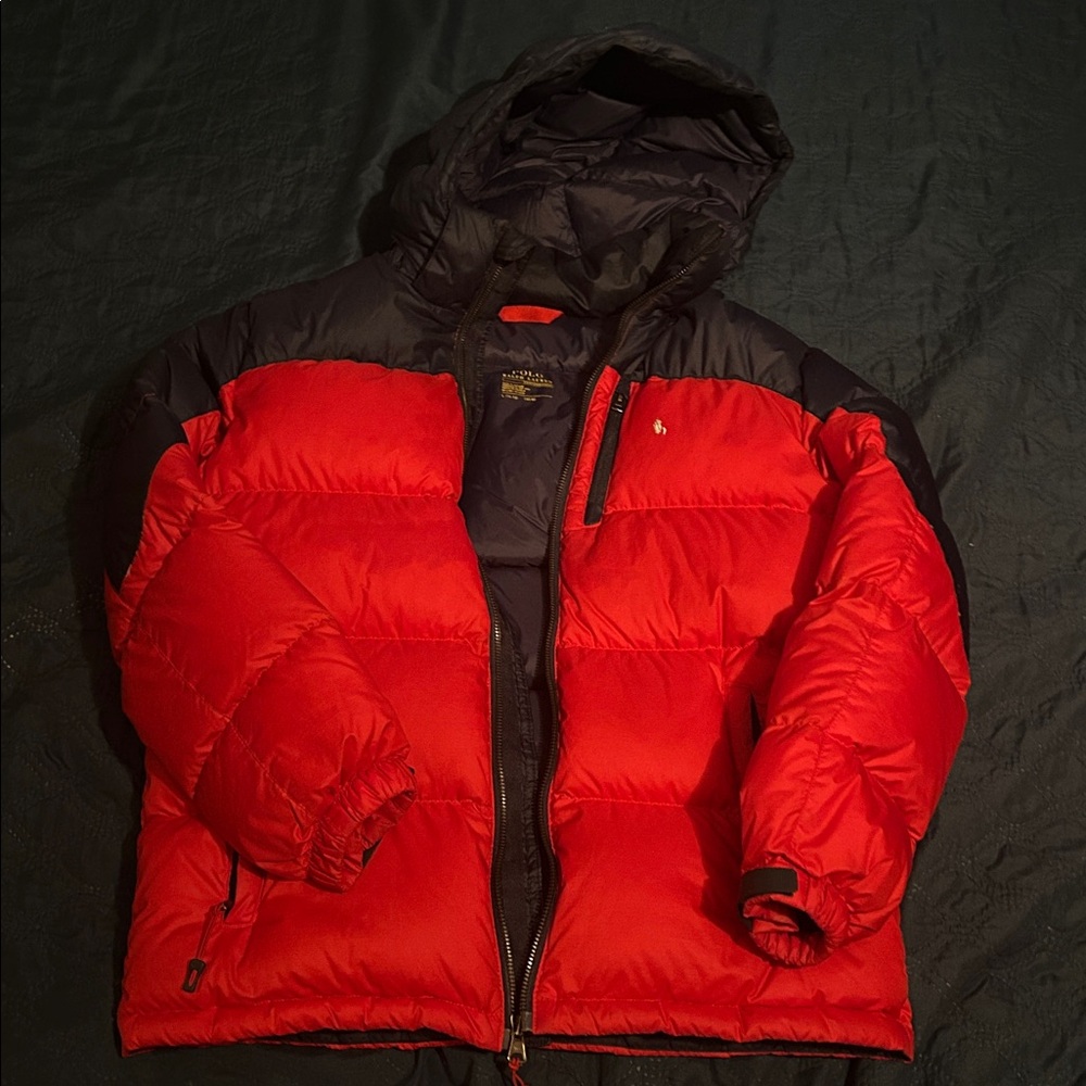 Ralph Lauren Kids Red and Navy Blue Puffer Jacket